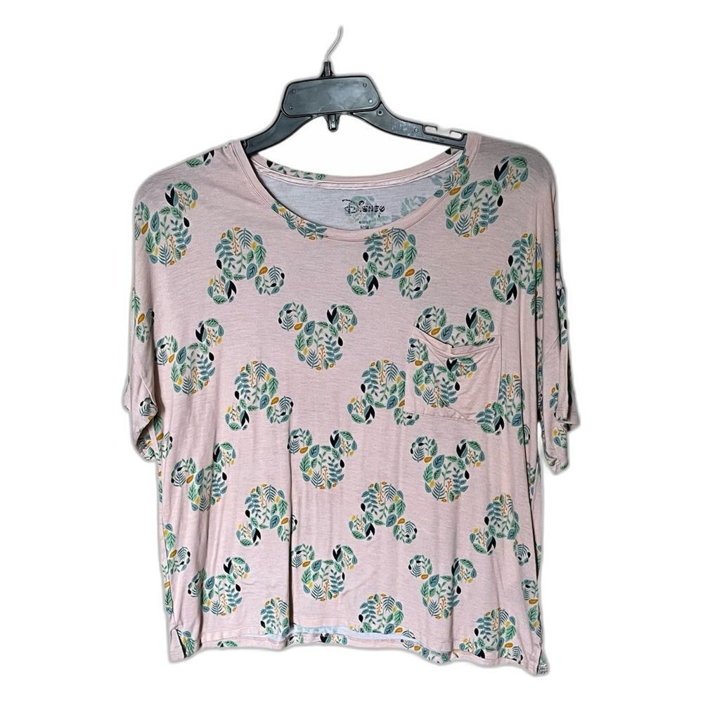 Disney Pink Mickey Mouse Short Sleeve Loungewear Top Shirt T-Shirt Size Medium